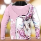 Preview: 3 D Print Allover Sweat Jacket Hoodie Love Horses pink